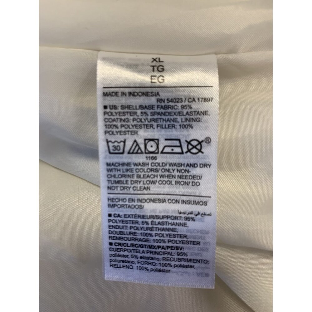 Old Navy White Faux Leather Puffer Vest XL Snap‎ Front - Picture 8 of 9